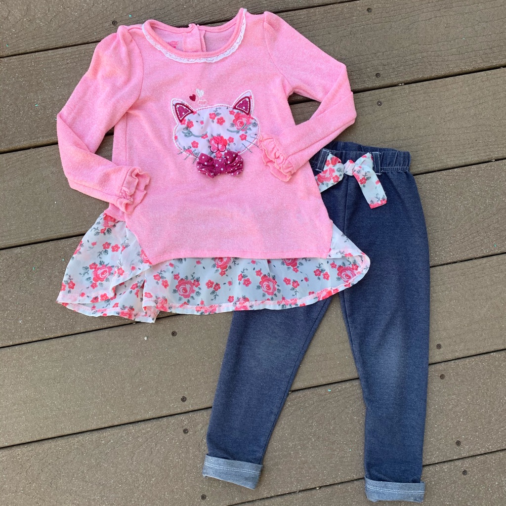 Girl’s Matching Kitty Set